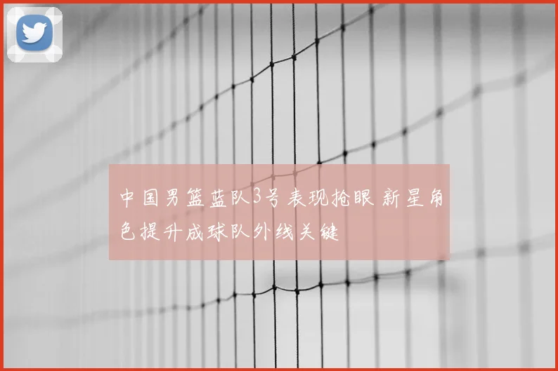 中国男篮蓝队3号表现抢眼 新星角色提升成球队外线关键